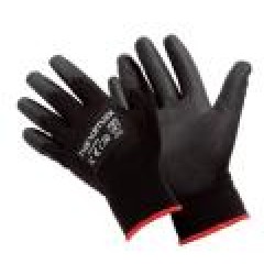 Handmax PU Gloves Black Size M (8) BLUE
